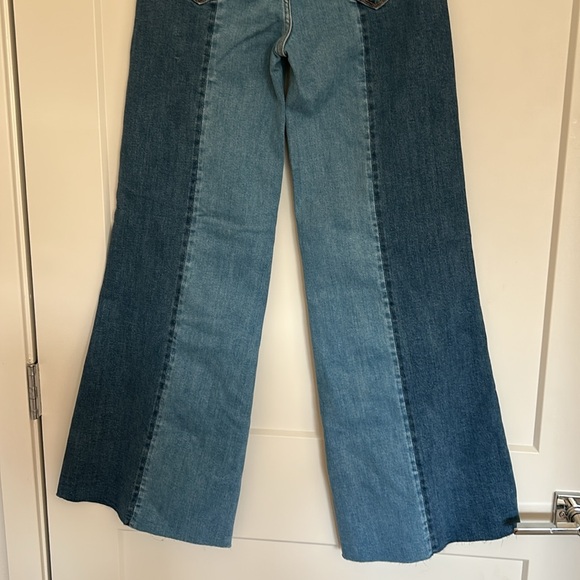 DRIFTWOOD TWO TONE WIDE LEG DENIM JEANS PANTS SIZE 28 MSRP 148.00 NWT - Picture 3 of 11